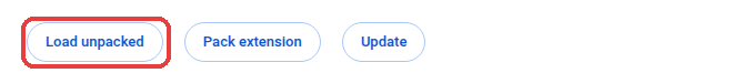 The same page with the Load unpacked button circled in the top left.